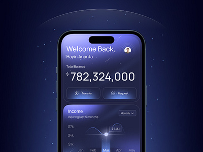 Fintech App app dark dark mode ewallet fintech futuristic mobile mobile design money ui ui design ux wallet