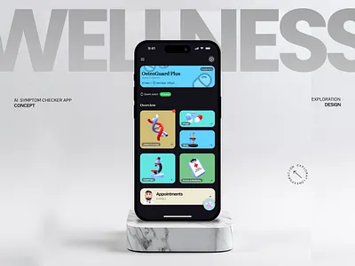 Health Tracker App Concept aesthetic app design appointment dark design figma font graphic design health health tracking ui wellness