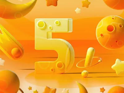 Textbook Cover Design — Grade Five Chinese 3d c4d cute five illustration orange space 张小哈