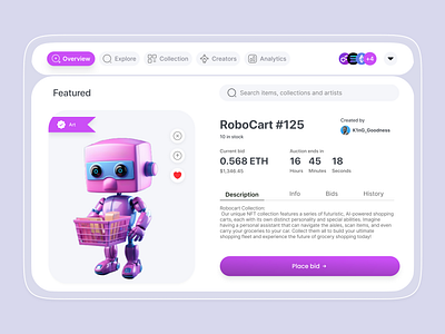 Desktop interface for an Nft aggregator. cleandesign crypto design designer minimalist minimalistdesign nft product design ui uidesign uiux user experience user interface ux uxdesign uxui web3 web3design