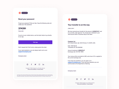 Transactional emails app customer experience deposit confirmation email exchange fintech mobile password recovery receipt trading ui ux