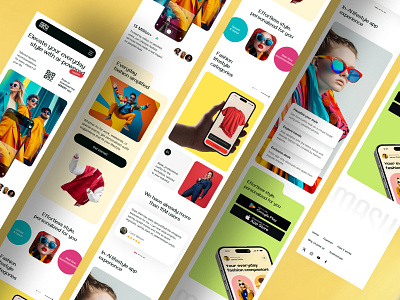 Masy - AI Fashion Landing Page Mobile Version ai artificial intelligence colorful cross platform design fashion interaction landing page life style mobile first popular trending ui ux vibrant