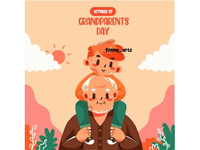 Illustration of Grandparents Day Celebration age celebration child day decoration event family grandchildren grandfather grandma grandmother grandparents heart holiday joyful kids love lovely moment older