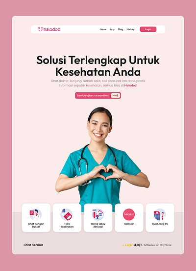 Halodoc Hero Banner branding figma graphic design landing page ui ux