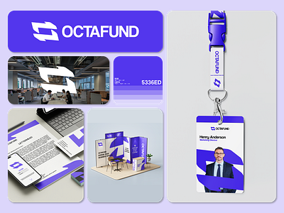 OCTAFUND - FINTECH LOGO brand identity branding company brand company logo fintech brand fintech logo fintech visual futuristic logo lettermark logo logo logo design minimalist logo modern logo o logo professional logo purple logo stationary design tech logo visual design visual identity