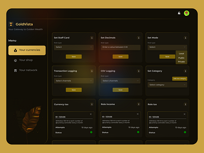 Gold Vista Dashboard Design adminpanel businessdashboard dashboard dashboard design dashboarddesign dashboardui interactivedashboard responsivedashboard uiuxdashboard userdashboard