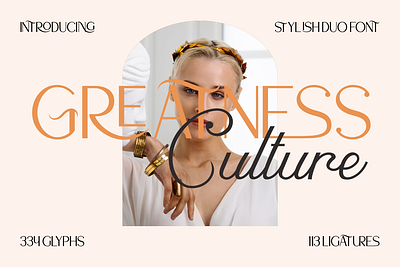 Greatness Culture – Stylish Duo Font animation artistic font branding font creative font display font duo font elegant font greeting card invitation font logo font luxury font magazine font modern font packaging font poster font sans font script font stylish duo font typography wedding font