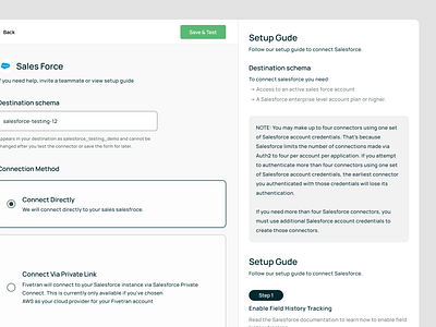 Data Transfer Setup Guide api app b2b back end code data data transfer desktop guide interaction no code product design saas software ui ui design ui kit ux web web app