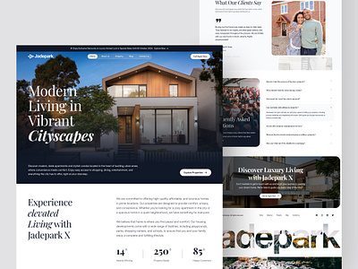 Jadepark - Real Estate Website agency apartement daily ui design homepage interface landing page design landing page real estate property property website real estate real estate website realtor residence ui design uiux website website residence