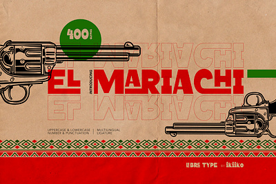 El Mariachi - Mexican Font 80s bold culture font fonts latin magazine mexican mexico movie poster retro type typeface typo typography vintage