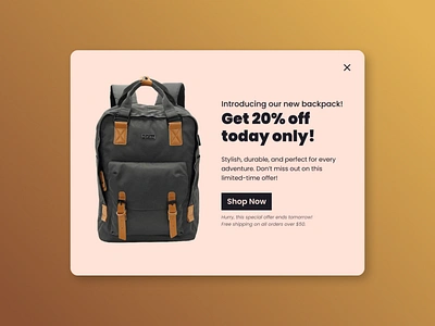 Daily UI #036 - Special offer 036 backpack daily ui daily ui 036 design discount off offer pop up popup special offer ui ui design ux ux design uxui