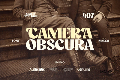 Camera Obscura - Classy Font 50s 60s book classy font fonts header magazine movie newspaper poster retro sans sansserif title type typeface typo typography vintage