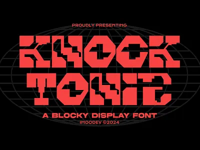 Knock Tonic - Blocky Futuristic Font animation artificial intelligence bold branding cyberpunk graphic design illustration motion graphics robotic type typeface typography