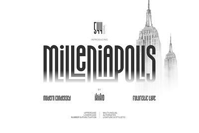 Milleniapolis - Futuristic Font brand branding condensed elegant fontfonts future futuristic header light logo logotype magazine millenial modern sans tall type typeface typo typography