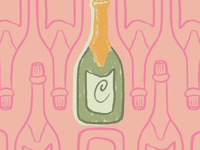 Champagne Pattern card celebrate celebration champagne greeting card happiness illustration rough sketchy sloppy sloppy illustration wes anderson