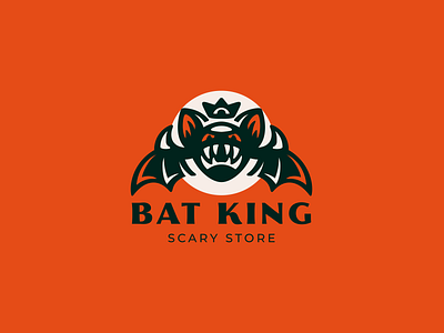 Bat king bat character evil halloween horror king logo logotype mystic