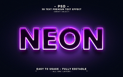 Neon'' 3D Editable PSD Text Effect Style. 3d branding effect graphic design logo neon neon 3d text effect neon editable text effect neon font neon text effect new effect photoshop text effect psd action psd neon 3d text effect psd text effect style style text