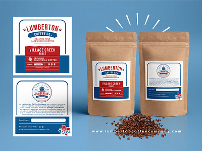 Lumberton Coffee Co. africa coffee arabica coffee bag coffee branding coffee label coffee logo coffee packaging coffee shop label design logo design papua new guinea robusta social media kit