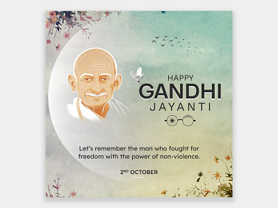 Gandhi Jayanti Post Design animation graphic design logo motion graphics ui