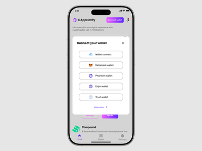 DappNotify - Connect wallet dapp defi notify ui web3