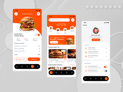 Food Order & Delivery App app design delivery app food food app food delivery app fooddelivery map mobile mobile app mobile design mobile ui order resturent app ui