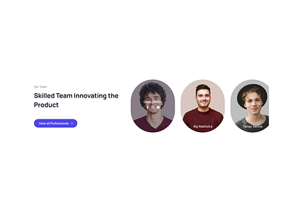 Horizontal team carousel design graphic design ui ui block ui design web design