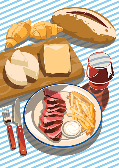 Illustration for The MONOCLE handbook. Food. France. digitalart food french illustration illustrator vector