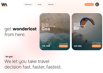 Wonderlost - A Travel Platform for the Wanderers. branding copywriting logo product concept typography ui