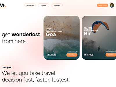 Wonderlost - A Travel Platform for the Wanderers. branding copywriting logo product concept typography ui