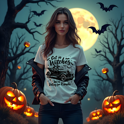 Get In Witches We're Voting For Kamala design halloween harris kamal t shirt