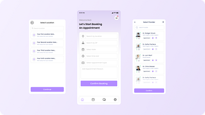 Appointment Booking Application appointment booking app figmadesigner healthcare designer ui uiux designer