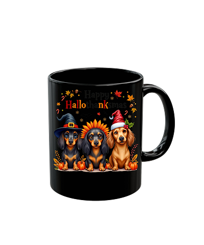 Happy Hallothanksmas chirstmas dog hallothanksmas happy mug