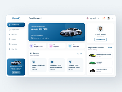 Vehicle Inspection Booking - Web App UI Design appointment booking automotive app design car inspection dashboard design inspection app inspection booking web app interface design periodic inspection ui ux vehicle inspection vehicle managemnt web app web app design