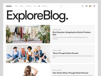 Fashion Blog Screen blog clean design ui uiux ux