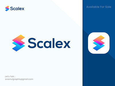 Letter S with Tracking and Management Logomark for 'Scalex' app branding business management gradient logo identity mana s letter logo s logo tracking visual design