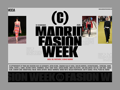 Madrid fashion week 2026 - poster advertising poster clothing designer fashion social media style ui uxui webdesign