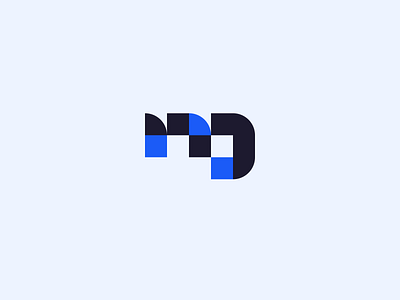 MetaDevs Logo Concept ver. 2 blue branding dev graphic design identity it letter logo logotype minimal modular monogram outstaff pixel rounded square typography visual identity