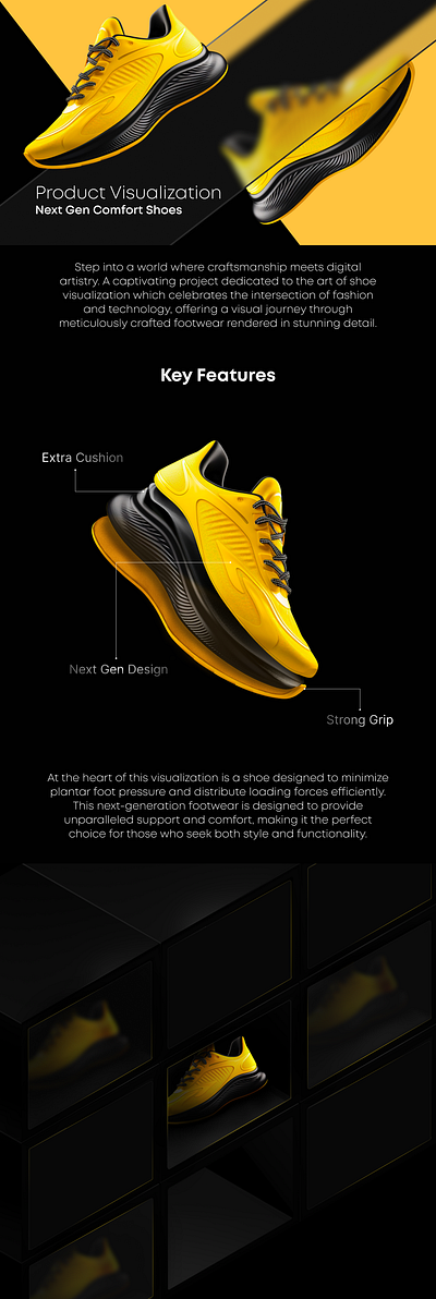 Product Visualization-Next Gen Comfort Shoes branding design graphic design illustration logo motion graphics vector