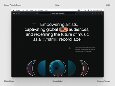 Music Label Website agency artist branding creative dark landing page design fashion hero homepage landing landing page music label music label website design qclay streaming ui ui ux web 3 web design website design
