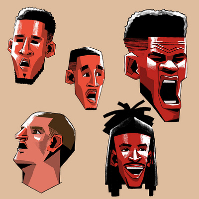 NBA Ballers Headshots basketball character design drawing graphic design headshot illustration nba procreate