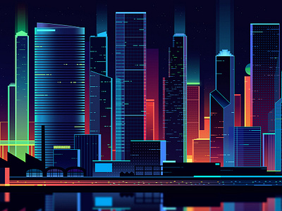 Affinity designer book affinity app city design futur illustration light neon retro tech