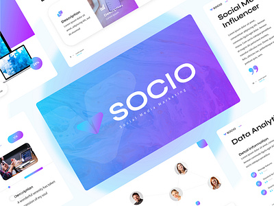 Socio - SMM Presentation Template animation business presentation graphic design lookbook pitchdeck powerpoint template presentation slides template