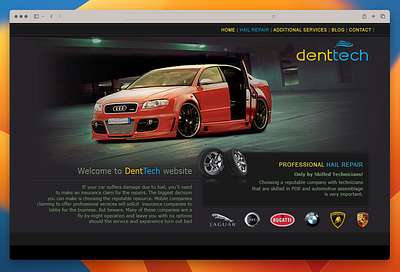 Dentech website design mockup psd template website