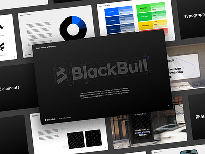 BlackBull Brand Guidelines black logo brand brand identity brandbook branding color strategy design fintech branding fintech design graphic design guidelines iconic logo design illustration logo logo design logo grid logo scheme logotype typography vector