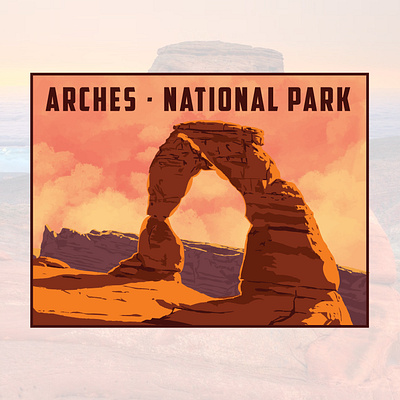 Arches National Park Illustration - Utah. arches brand designer branding graphic designer illustration illustration artist logo logo designer logo ideas logo maker logos national park national parks tshirt design tshirt designer utah wacom