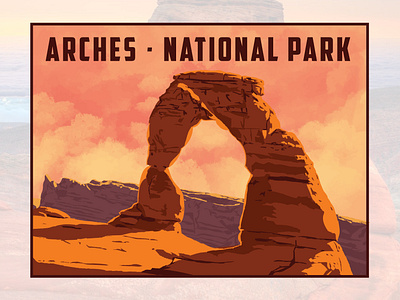 Arches National Park Illustration - Utah. arches brand designer branding graphic designer illustration illustration artist logo logo designer logo ideas logo maker logos national park national parks tshirt design tshirt designer utah wacom