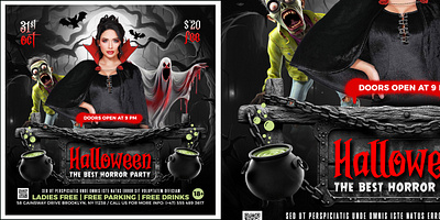 Halloween Party Flyer costume party creepy halloween halloween party happy halloween haunted party horror jack o lantern october pumpkin spooky trick or treat