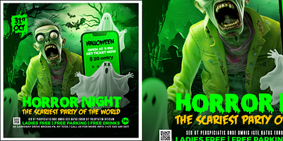 Halloween Flyer costume party creepy halloween halloween flyer halloween party halloween poster happy halloween haunted party horror jack o lantern october pumpkin spooky