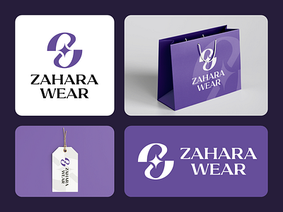 Zahara Wear Visual Identity brand branding fashion logo feminime logo graphic design logo logo design logo folio visul identity women logo