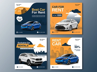 Car rental social media post design car rental graphic design social media posts